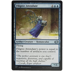 x1 Filigree Attendant J22 MTG M/NM Uncommon Blue Artifact Creature Homunculus - Image 1
