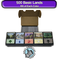 500 Basic Lands MTG - 100 of Each Color! Magic The Gathering Bulk Lot Set Mana - Image 1