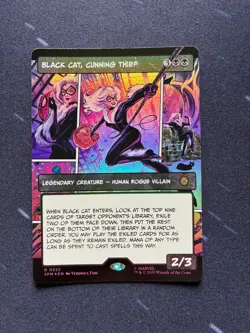 Black Cat, Cunning Thief Foil Borderless Marvel's Spider-Man Rare (SPM) MTG - Image 1