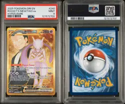 PSA 9 TEAM ROCKET'S MEWTWO EX 240 2025 POKEMON DESTINED RIVALS HYPER RARE - Image 1