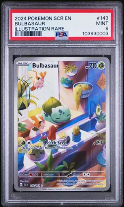 POKEMON 2024 #143/142 BULBASAUR STELLAR CROWN ILLUSTRATION RARE PSA 9 MINT - Image 2