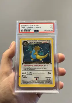 Pokemon WOTC Team Rocket Dark Dragonite Holo 5/82 1st Edition | PSA 7 |Read Desc - Image 2