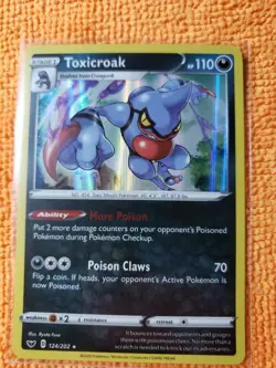 Toxicroak 124/202 Holo Rare - Pokemon TCG Sworld & Shield - M/NM Pack Fresh - Image 1