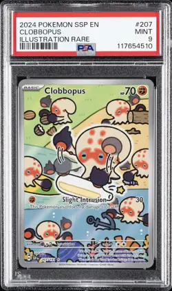2024 POKEMON SSP EN-SURGING SPARKS ILLUSTRATION RARE #207 CLOBBOPUS PSA 9 - Image 1