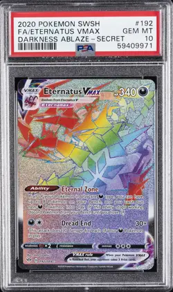 2020 POKEMON SWORD & SHIELD DARKNESS ABLAZE #192 FULL ART/ETERNATUS VMAX PSA 10 - Image 1