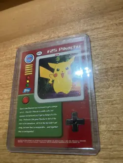 1999 Topps Pokemon Series 1 TV Animation TV2 #25 Pikachu Foil Blue Logo NM - Image 2