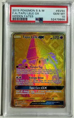 2019 Pokemon Sun & Moon Hidden Fates Tapu Lele GX #SV94/SV94 PSA 10 - Image 1