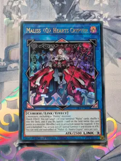 25LP-EN016 Maliss Q Hearts Crypter Ultra Rare EMBLAZONED LTD Ed NM YuGiOh TCG - Image 1