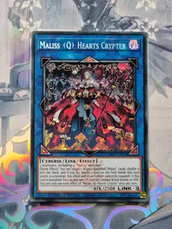 25LP-EN016 Maliss Q Hearts Crypter Secret Rare EMBLAZONED LTD Ed NM YuGiOh TCG - Image 1