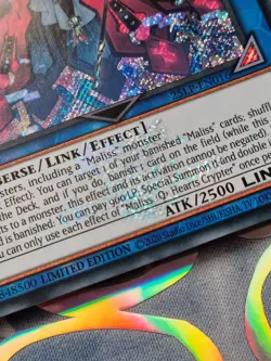 25LP-EN016 Maliss Q Hearts Crypter Secret Rare EMBLAZONED LTD Ed NM YuGiOh TCG - Image 2