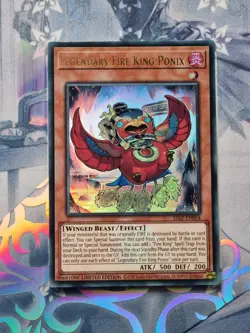 25LP-EN004 Legendary Fire King Ponix Ultra Rare EMBLAZONED NM YuGiOh TCG - Image 1