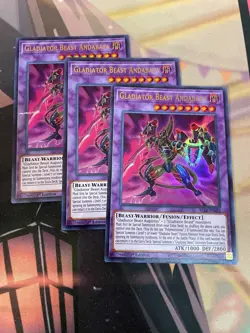 YUGIOH - GLADIATOR BEAST ANDABATA X3 - ULTRA RARE - BLLR - 1ST ED - NM - Image 1