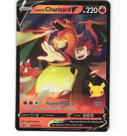 Pokemon Lance's Charizard V SWSH133 Celebrations Promo ( Not a Jumbo) LP Card - Image 1