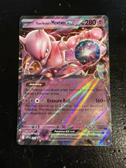 Pokemon TCG Team Rockets Mewtwo EX Double Rare Card 216 Near Mint Promo Card - Image 1