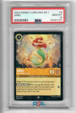 Disney Lorcana Card - Ariel Spectacular Singer 2/204 The First Chapter PSA 10 - Image 1