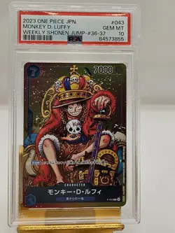 PSA 10 Monkey D. Luffy P-043 Foil Shonen Jump Promo One Piece Card Japanese - Image 1