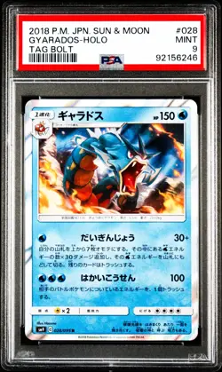 Gyarados Holo 028/095 Pokemon Card Tag Bolt Japanese PSA 9 Mint - Image 1