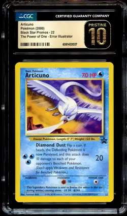 CGC 10 PRISTINE Articuno # 22 WOTC Black Star PROMO Pokemon Card 037 - Image 2
