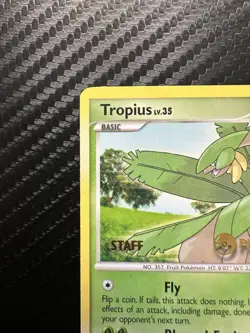 Pokemon Tropius Staff Prerelease Stamp Promo Rising Rivals Set 52/111 Card - Image 2