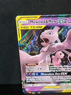 Mewtwo & Mew GX 71/236 Tag Team Ultra Rare Unified Minds Pokemon Card - Image 2