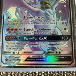 Reshiram GX Basic Pokemon Card - Flame Charge & Vermilion GX - Image 3