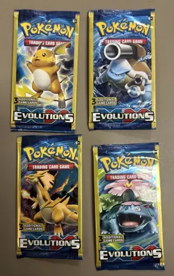 2019 POKEMON XY EVOLUTIONS 3 Card Mini Booster Packs Complete Pack Art Set - Image 1