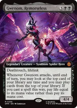 MTG - Gwenom, Remorseless - Extended - SPM 256 - Non Foil - NM - Image 1