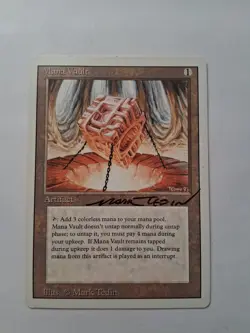 MTG Mana Vault Revised Edition Signed by Mark Tedin - Image 1