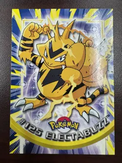 Pokemon 2000 Topps TV Animation Edition Series 3 Electabuzz #125 Blue Logo NM - Image 1
