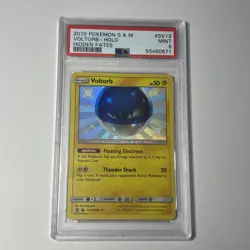 2019 POKEMON SUN & MOON HIDDEN FATES #SV13 VOLTORB-HOLO PSA 9 - Image 1