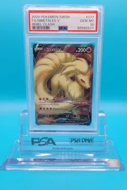 2020 Pokemon Rebel Clash Full Art #177 NINETALES V: PSA 10 Gem Mint - Image 1