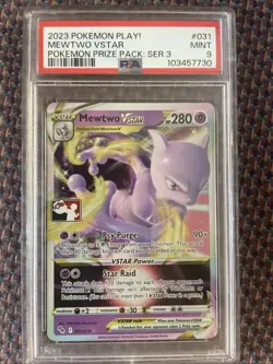2023 POKEMON PLAY! POKEMON PRIZE PACK: SER 3 #031 MEWTWO VSTAR PSA 9 - Image 1