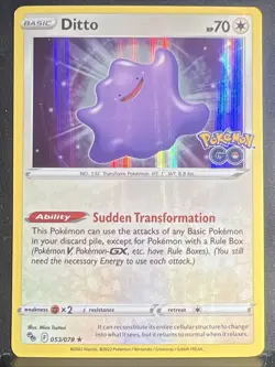 Pokemon 2022 Pokemon Go Ditto Holo Rare 053/078 NM - Image 1