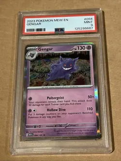 2023 Pokemon Scarlet & Violet 151 MEW EN Gengar Holo 94/165 PSA 9 Mint - Image 1