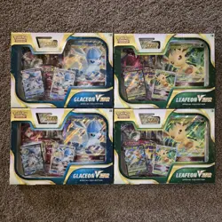 Lot of (4) Pokemon Leafeon Glaceon Vstar Collection Box Evo Skies + Fusion Packs - Image 1