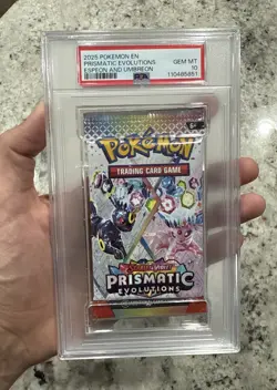 PSA 10 Prismatic Evolutions Booster Pack Sealed Espeon & Umbreon Art Pokemon - Image 1