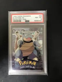 1999 Topps Pokemon First Movie Edition Black Logo Blastoise Foil #9 #E9 PSA 8 - Image 1