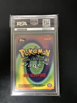 1999 Topps Pokemon First Movie Edition Black Logo Blastoise Foil #9 #E9 PSA 8 - Image 2
