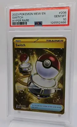 SWITCH - PSA 10 - 2023 POKEMON MEW EN-151 HYPER RARE #206 TCG GEM MINT - Image 2