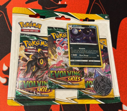 Pokemon Sword & Shield Evolving Skies 3 Pack Blister Umbreon Holo Sealed - Image 1