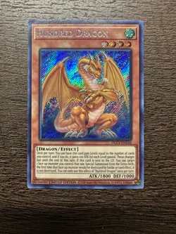 Yugioh - Hundread Dragon DLCS-EN146 Limited Edition Secret Rare LP / Corner Ding - Image 1