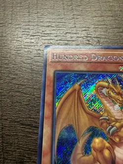 Yugioh - Hundread Dragon DLCS-EN146 Limited Edition Secret Rare LP / Corner Ding - Image 2