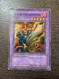 Yu-Gi-Oh! TCG Flame Swordsman Legend of Blue Eyes White Dragon LOB-003 - LP - Image 1