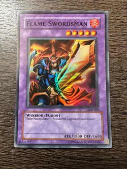 Yu-Gi-Oh! TCG Flame Swordsman Legend of Blue Eyes White Dragon LOB-003 - LP - Image 1