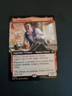 J Jonah Jameson EXTENDED #261 NM/M MTG Spiderman Magic Card Red Rare - Image 1