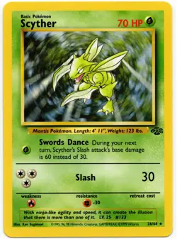 Pokemon Scyther TCG Jungle Non-Holo Rare Card 26/64 Unlimited LP - Image 1