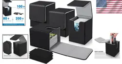 Sturdy Leather Magnetic Card Deck Box - Fits 400+ Trading Cards Classic Style - Image 2