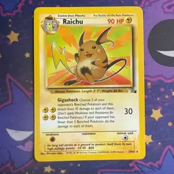 Raichu 29/62 - Fossil Set 1999 - Non-Holo WOTC Vintage Pokemon Card LP - Image 1