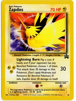 Zapdos 23 Black Star Promo Rare Pokemon TCG Card 2000 NM - Image 1