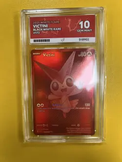 Pokemon TCG White Flare English Red Victini Card 172/086 Ace Grading GEM MINT 10 - Image 1